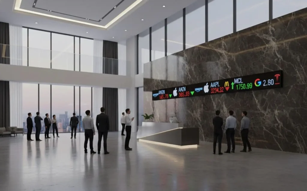 stock ticker company hall