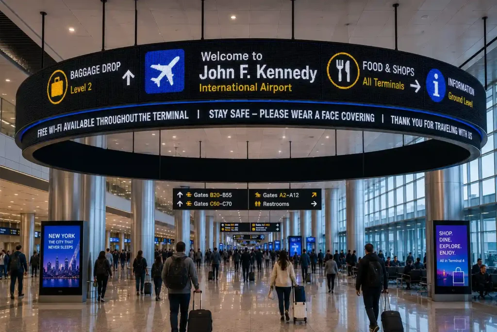 Airport terminal ticker display